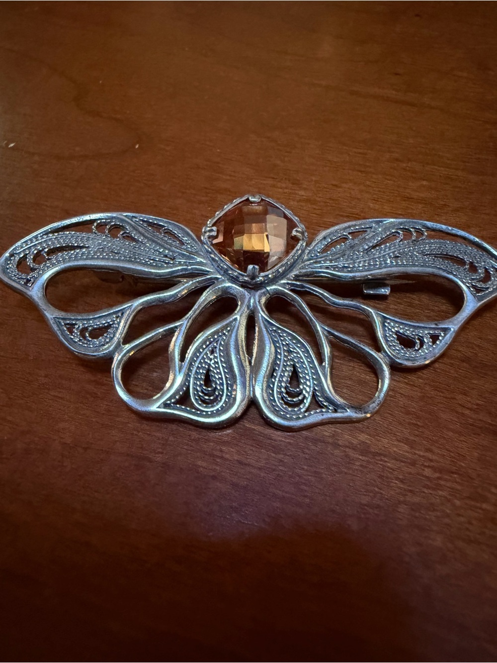 RARE⭐️SILPADA Butterfly Brooch with Amber Crystal Accent